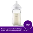 Philips Avent, Responsywne Butelki Natural, szklana butelka, 240 ml