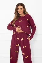 Piżama damska, bordowa, Italian Fashion