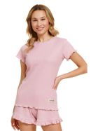 Piżama damska, prążkowana, różowa, Doctor Nap