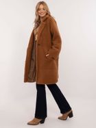 Płaszcz damski, brązowy, Italy Moda