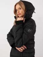 Płaszcz damski z kapturem, czarny, Sublevel