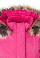 Płaszcz dziewczęcy z kapturem, różowy, Lenne