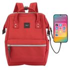 Plecak miejski na laptopa, czerwony, port USB, Himawari