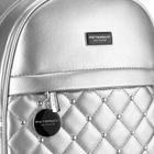 Plecak miejski, srebrny, skóra ekologiczna, Peterson