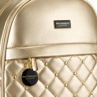 Plecak miejski, złoty, skóra ekologiczna, Peterson