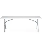 Plonos, stół cateringowy ogrodowy składany, biały, 244 cm