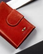 Portfel, brązowy, skórzany, Peterson