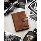 Portfel, brązowy, skórzany, Peterson
