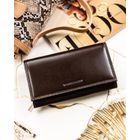 Portfel, brązowy, skórzany, Peterson