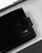 Portfel, czarny, skórzany, Peterson