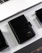 Portfel, czarny, skórzany, Peterson