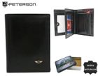 Portfel, czarny, skórzany, Peterson