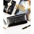 Portfel, czarny, skórzany, Peterson