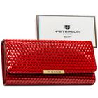 Portfel, czerwony, skóra ekologiczna, Peterson