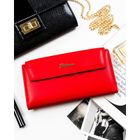 Portfel, czerwony, skóra ekologiczna, Peterson