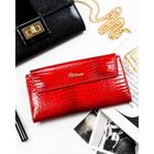 Portfel, czerwony, skóra ekologiczna, Peterson