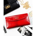 Portfel, czerwony, skóra ekologiczna, Peterson