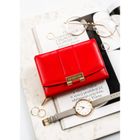 Portfel, czerwony, skóra ekologiczna, Peterson