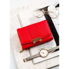 Portfel, czerwony, skóra ekologiczna, Peterson