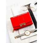 Portfel, czerwony, skóra ekologiczna, Peterson