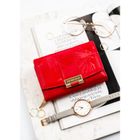 Portfel, czerwony, skóra ekologiczna, Peterson