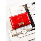 Portfel, czerwony, skóra ekologiczna, Peterson