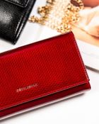 Portfel, czerwony, skórzany, Peterson