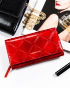 Portfel, czerwony, skórzany, Peterson