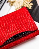 Portfel, czerwony, skórzany, RFID, Peterson