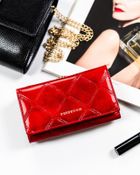 Portfel, czerwony, skórzany, RFID, Peterson