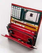 Portfel, czerwony, skórzany, RFID, Rovicky