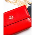 Portfel, czerwony, skórzany, RFID, Rovicky