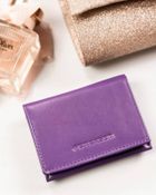 Portfel, fioletowy, skórzany, Peterson
