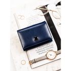 Portfel, granatowy, skóra ekologiczna, RFID, Peterson