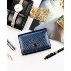 Portfel, niebieski, skóra naturalna i ekologiczna, Peterson