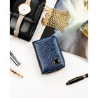 Portfel, niebieski, skóra naturalna i ekologiczna, Peterson