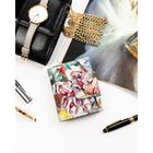 Portfel, skórzany, kwiatowy wzór, Peterson