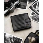 Portfel z brelokiem, czarny, skórzany, Peterson