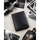 Portfel z brelokiem, czarny, skórzany, Peterson