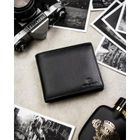 Portfel z brelokiem, czarny, skórzany, Peterson