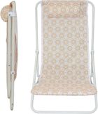 Probeach, leżak składany plażowy z zagłówkiem, pomarańczowy