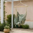 Progarden, wiszący fotel ogrodowy z 2 poduszkami, zielony, 100-130 cm