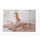 Pulp, Bamboo, kocyk muślinowy z falbankami, beżowy, 90-120 cm