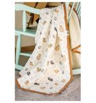 Pulp, Zwierzątka Leśne, kocyk muślinowy z lamówką, 100-120 cm
