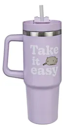 Pusheen, kubek termiczny ze słomką, 880 ml