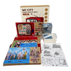 QBI, Uliczki Paryża, miniaturowy telewizor retro, podświetlenie LED, puzzle 3D, 98 elementów