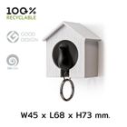 Qualy, Budka, wieszak na klucze, biało-różowy, 10091-WH-PK