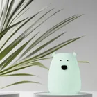 Rabbit & Friends, Miś mały, zestaw lampek silikonowych, biały i arktyczna zieleń