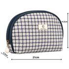 Rovicky, kosmetyczka, krata, beżowo-granatowa