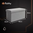 Ruhhy, pufa materiałowa, szara, 60-30-30 cm